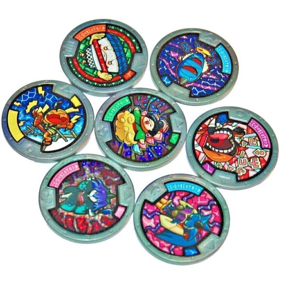 Watch Medals Yokai Yo-Kai 7 Piece Lot Hasbro 2015 Collectors - Picture 5 of 5